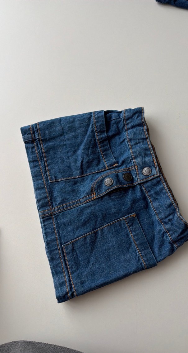 Düğmeli Lacivert Kız Kot Etek 3 yaş - Görsel 3