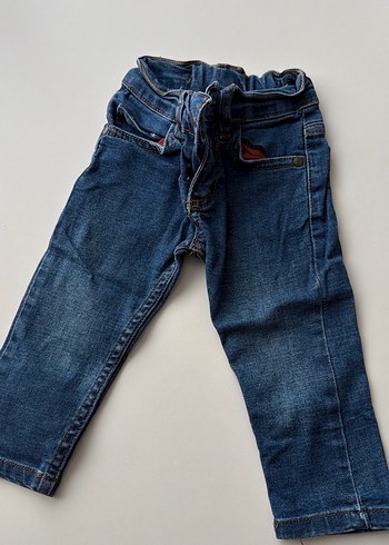 Erkek Çocuk Mavi Kemerli Dar Kesim Kot Pantolon - Görsel 2