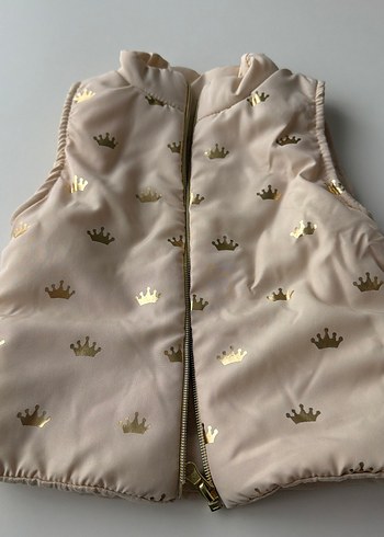 Kız Çocuk Bej Kürklü Nakışlı Yelek - Görsel 6