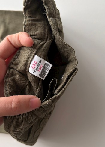 Nakışlı Düğmeli kız  Çocuk Kot Pantolon haki renk - Görsel 5