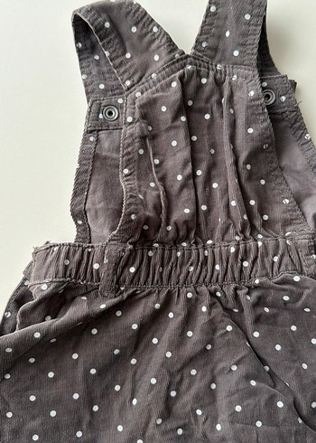 Gri Puantiyeli Askılı Kız Elbisesi - Görsel 6