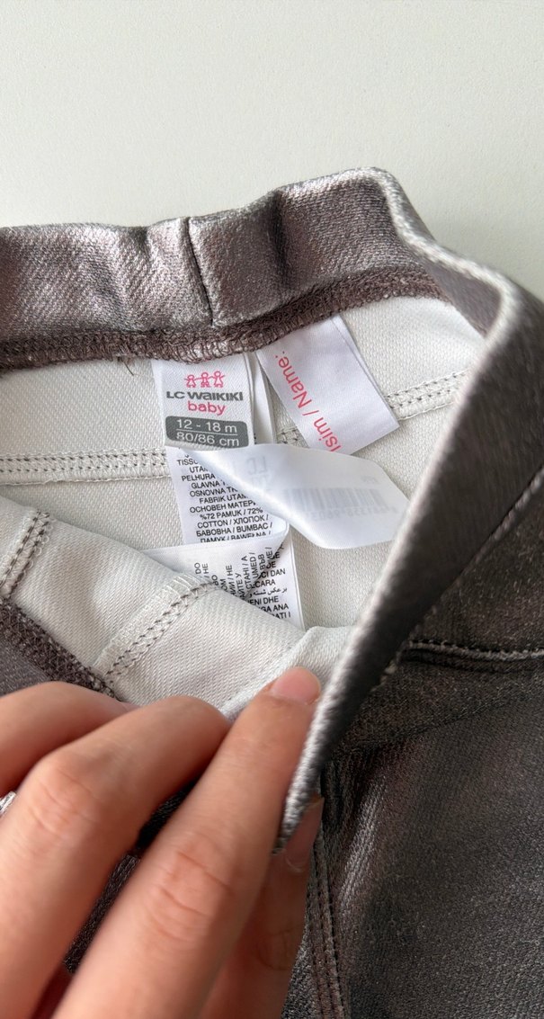 Kız Çocuk Gri Denim Tayt - Görsel 4