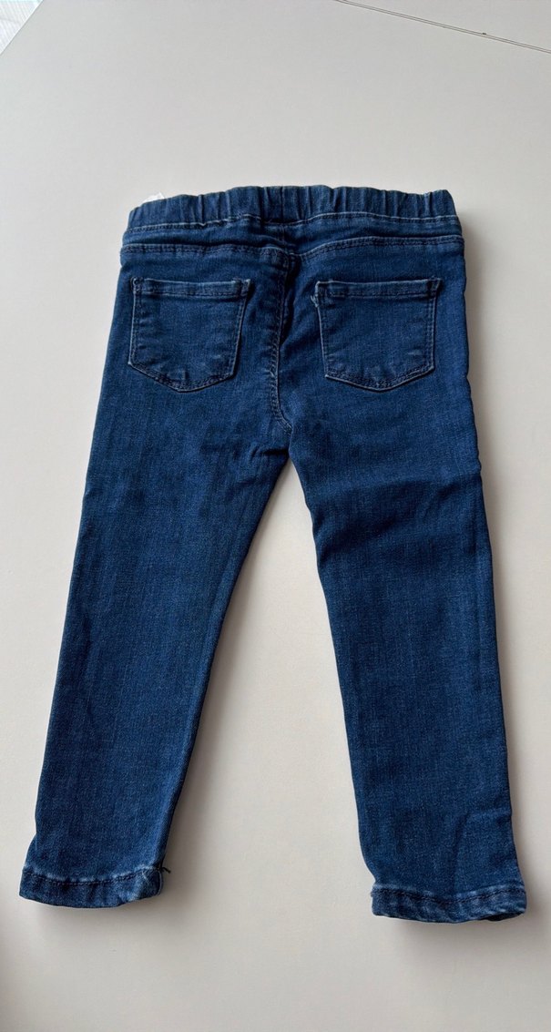 Kız Çocuk Mavi Düğmeli Denim Pantolon - Görsel 5