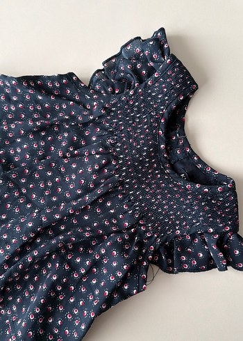 Kız Çocuk Renkli Desenli Fırfırlı Elbise - Görsel 4