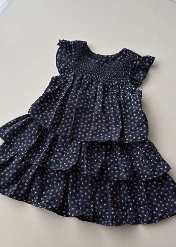 Kız Çocuk Renkli Desenli Fırfırlı Elbise - Görsel 2