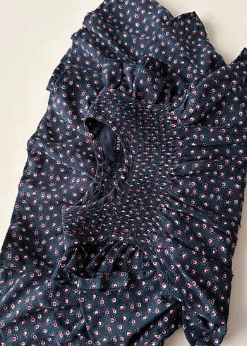 Kız Çocuk Renkli Desenli Fırfırlı Elbise - Görsel 6