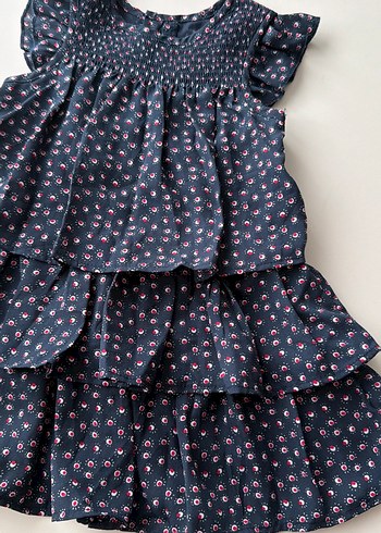 Kız Çocuk Renkli Desenli Fırfırlı Elbise - Görsel 3