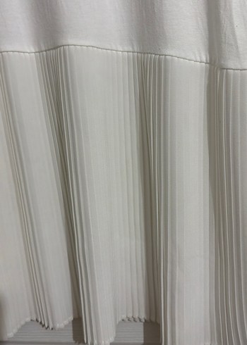 Kadın Beyaz Kolsuz Pilili Midi Tunik aybikestil marka - Görsel 6