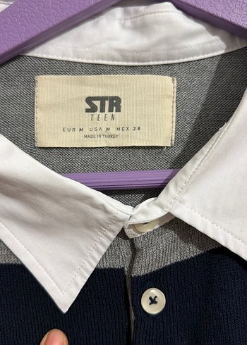 Gri Çizgili Kadın Triko Sweatshirt m beden hiç kullanılmadı - Görsel 6