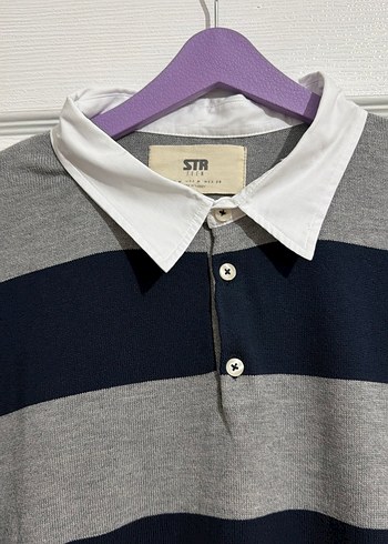 Gri Çizgili Kadın Triko Sweatshirt m beden hiç kullanılmadı - Görsel 5