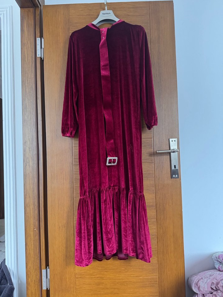 Kadife uzun elbise - Görsel 2