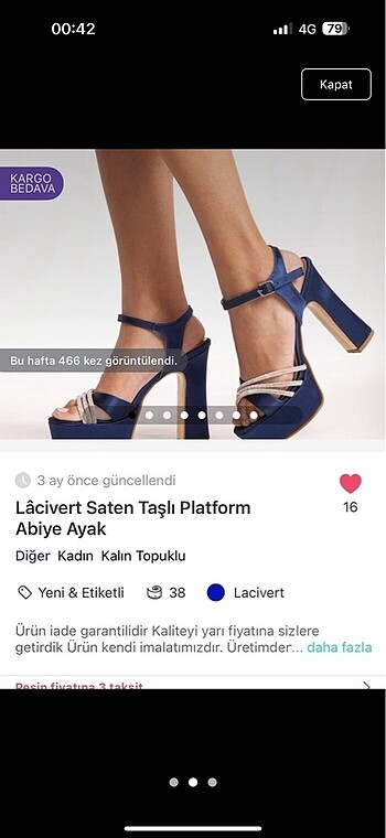 Platform abiye ayakkabısı