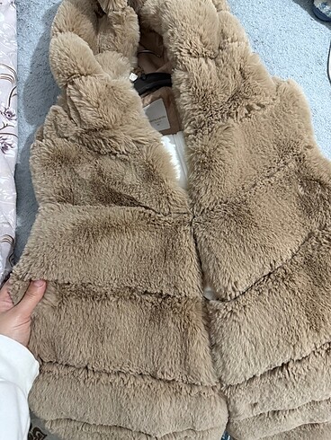 l Beden camel Renk Pierrecardin kürk yelek