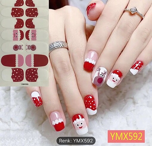 Yılbaşı Nail Artlı Jel Tırnak