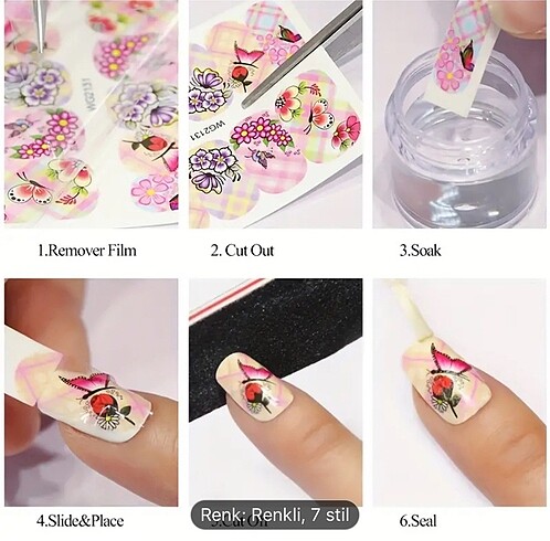 Yeşil desenli tırnak çıkartması - Görsel 2