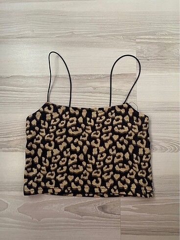 Leopar desenli crop