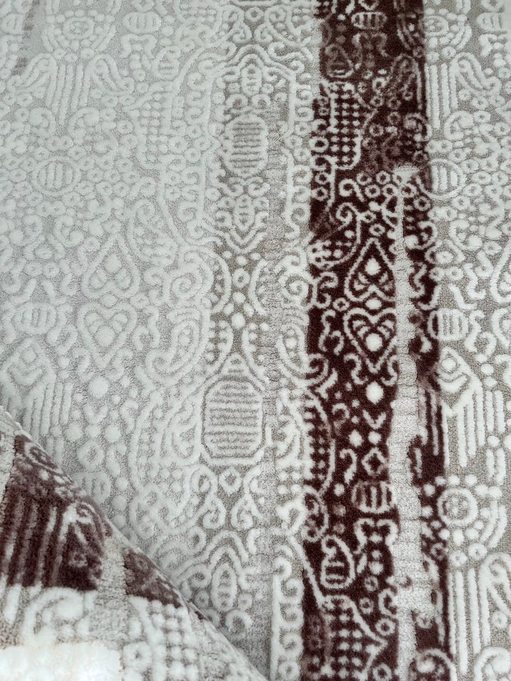 Kahverengi Gri Yılan Desenli Halı - Görsel 3