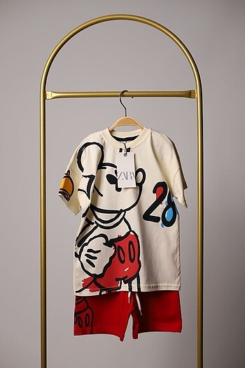 Zara Mickey Mouse Şort Tişört Takım