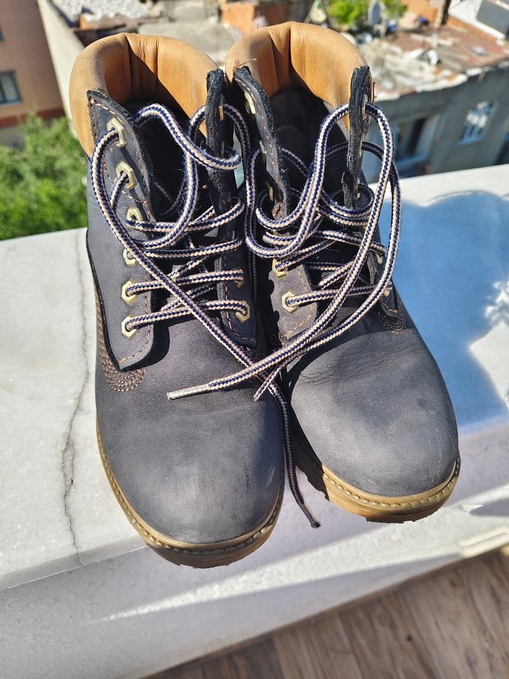 Lacivert Sokak Stili Erkek Ayakkabı Bağcığı - Görsel 2