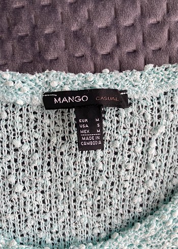Mango Bohem Gri Kısa Kollu Triko Kazak
