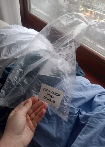 Mavi ve Gri Düz Çocuk çarşaf - Görsel 3