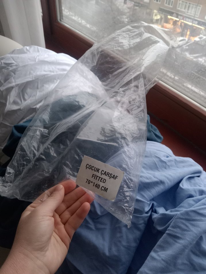 Mavi ve Gri Düz Çocuk çarşaf - Görsel 3