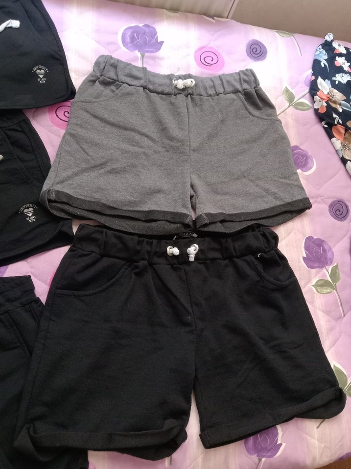 Siyah Pamuklu Mini Spor Şort - Görsel 3