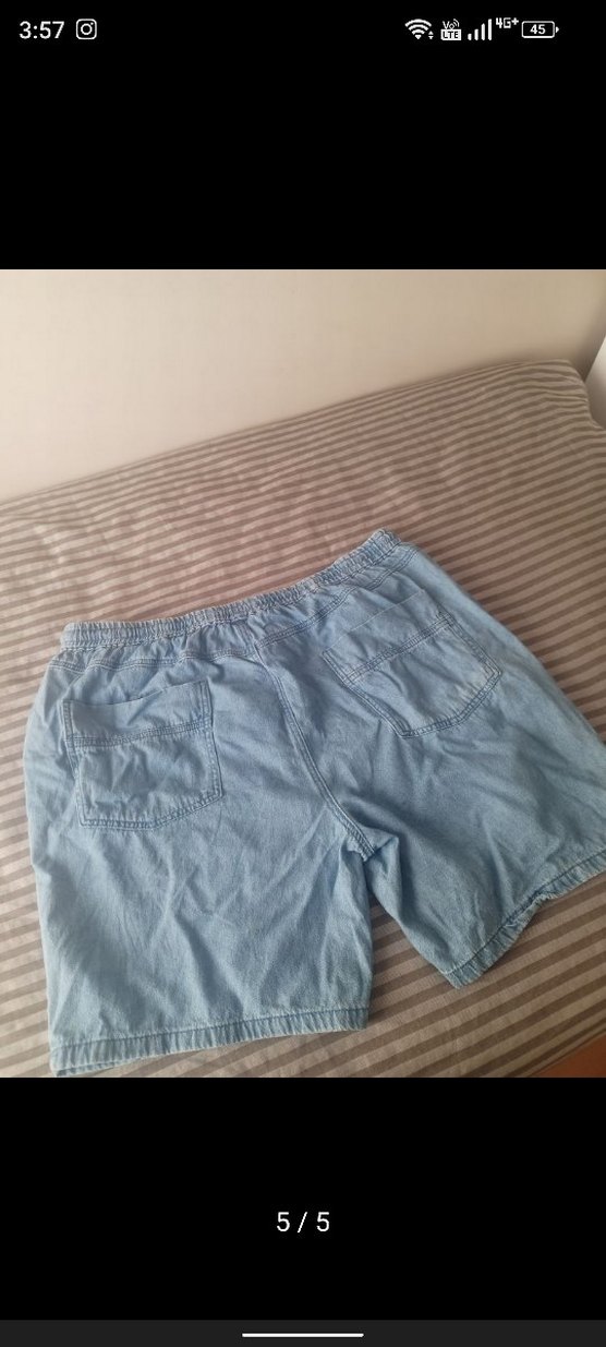 Mavi Loose Denim Şort - Görsel 5