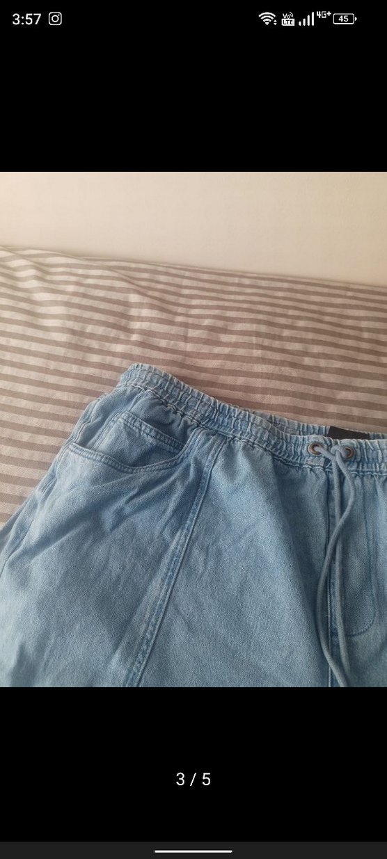 Mavi Loose Denim Şort - Görsel 3