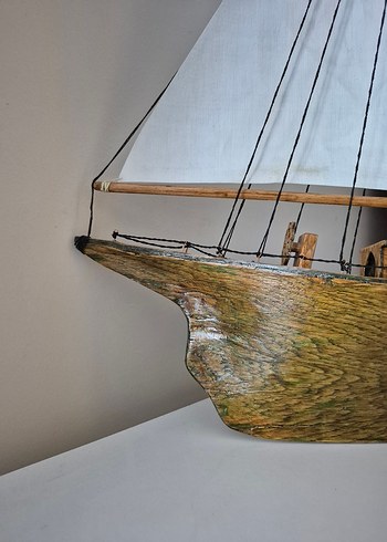 El Yapımı Handmade Ahşap Yelkenli Gemi - Görsel 6