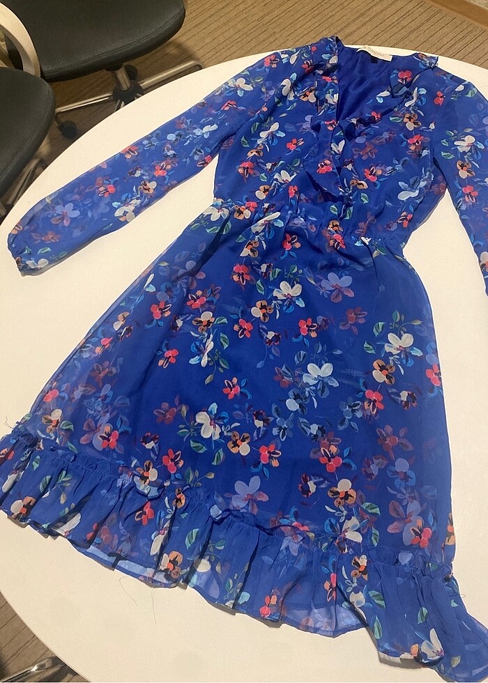 Satenn marka şifon elbise - Görsel 2