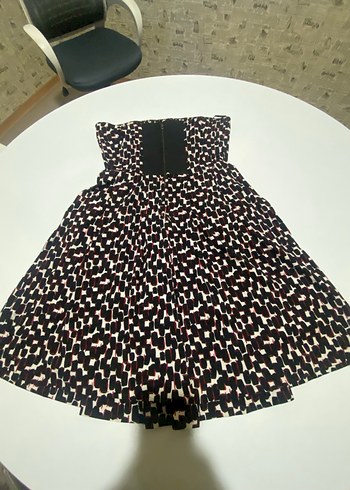 Mango Straplez Mini Desenli Elbise - Görsel 5