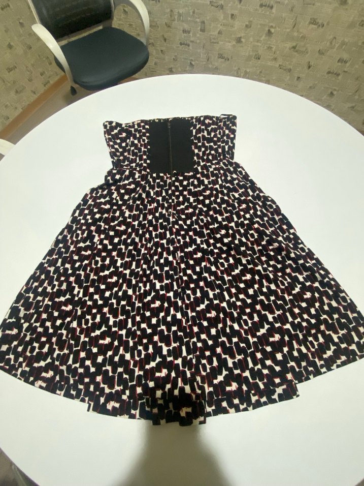 Mango Straplez Mini Desenli Elbise - Görsel 5