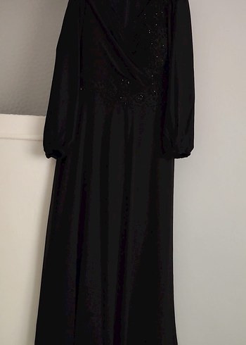 Siyah Uzun Kollu Abiye Elbise - Görsel 4