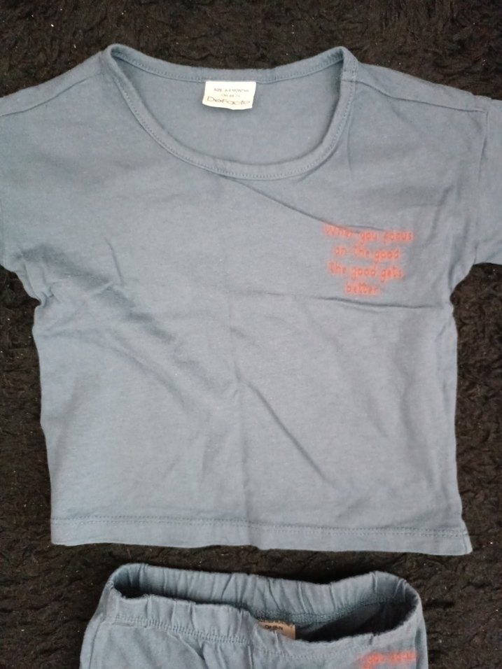 mavi Kız Bebek Kısa Kollu Takım - Görsel 2