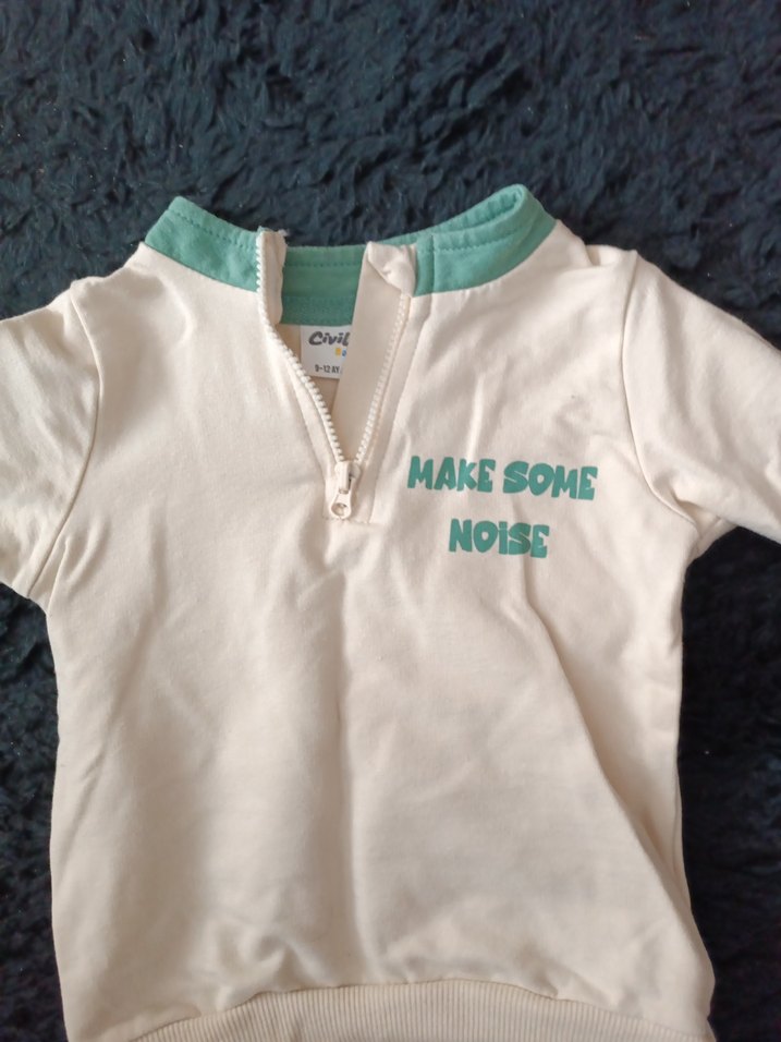 Bebek Erkek Beyaz Pastel Eşofman Takımı - Görsel 2