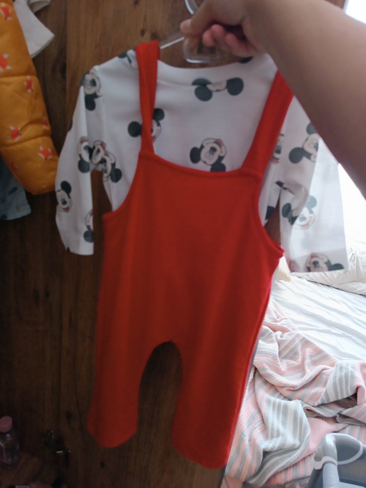 Renkli Baskılı Erkek Çocuk Kırmızı Tulum - Görsel 2