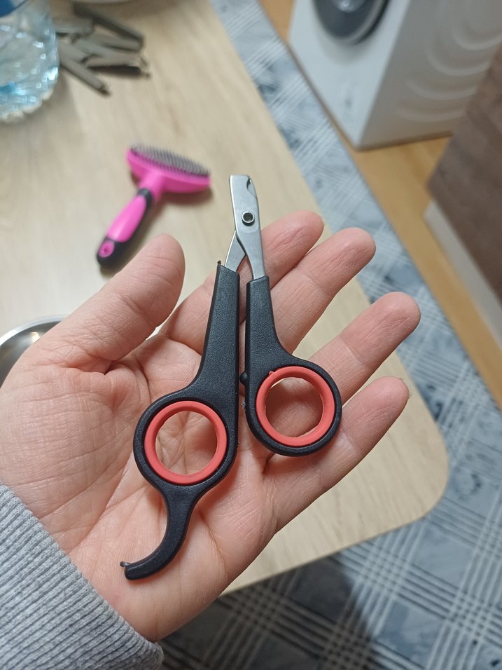 Renkli Pembe Kedi Tüy Fırçası ve kedi makasi - Görsel 4