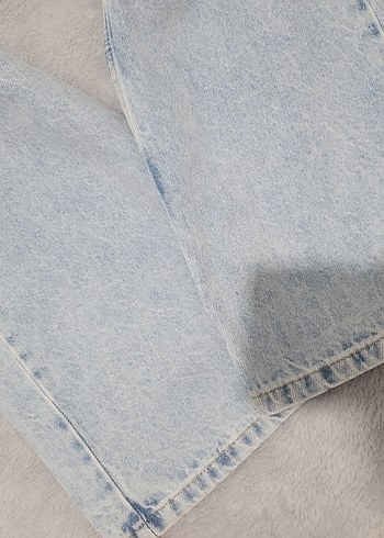 Mavi Bol Kesim Kot Pantolon - Görsel 6