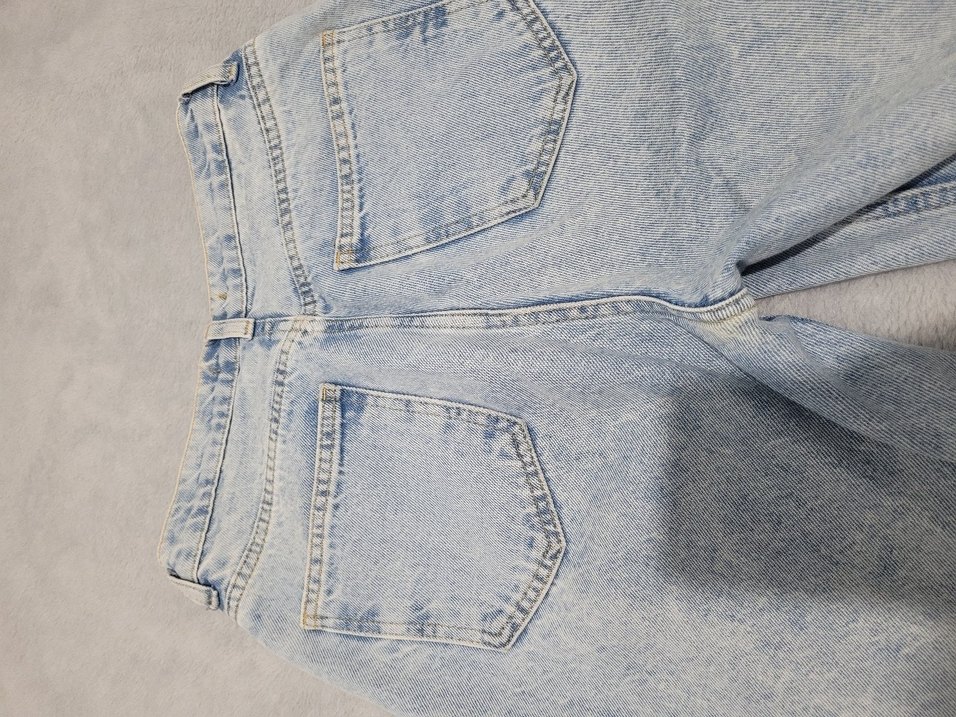 Mavi Bol Kesim Kot Pantolon - Görsel 2