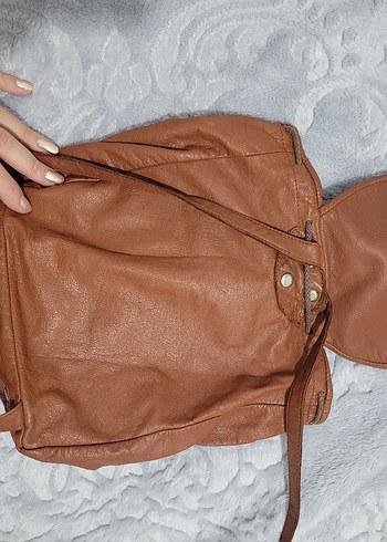 Taba Deri Kadın Sırt Çantası - Görsel 5