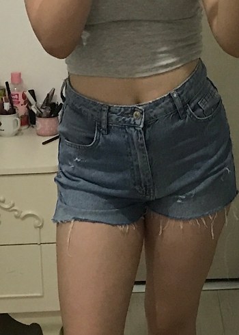Defacto Kadın Mavi Mini Denim Şort