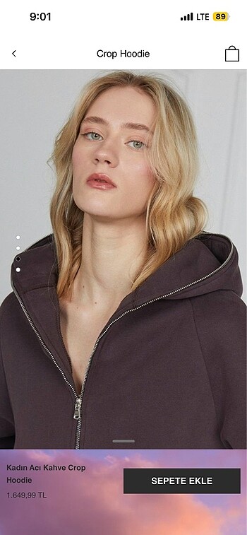 Beyoğlu Butik Beyyoğlu crop fermuarlı hoodie hırka