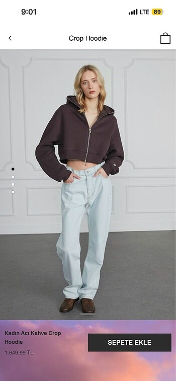 s Beden Beyyoğlu crop fermuarlı hoodie hırka