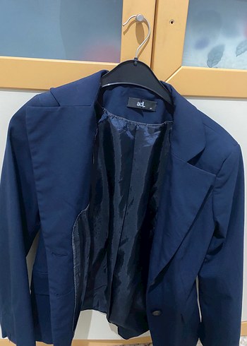 Düğmeli Lacivert Kadın Blazer Ceket