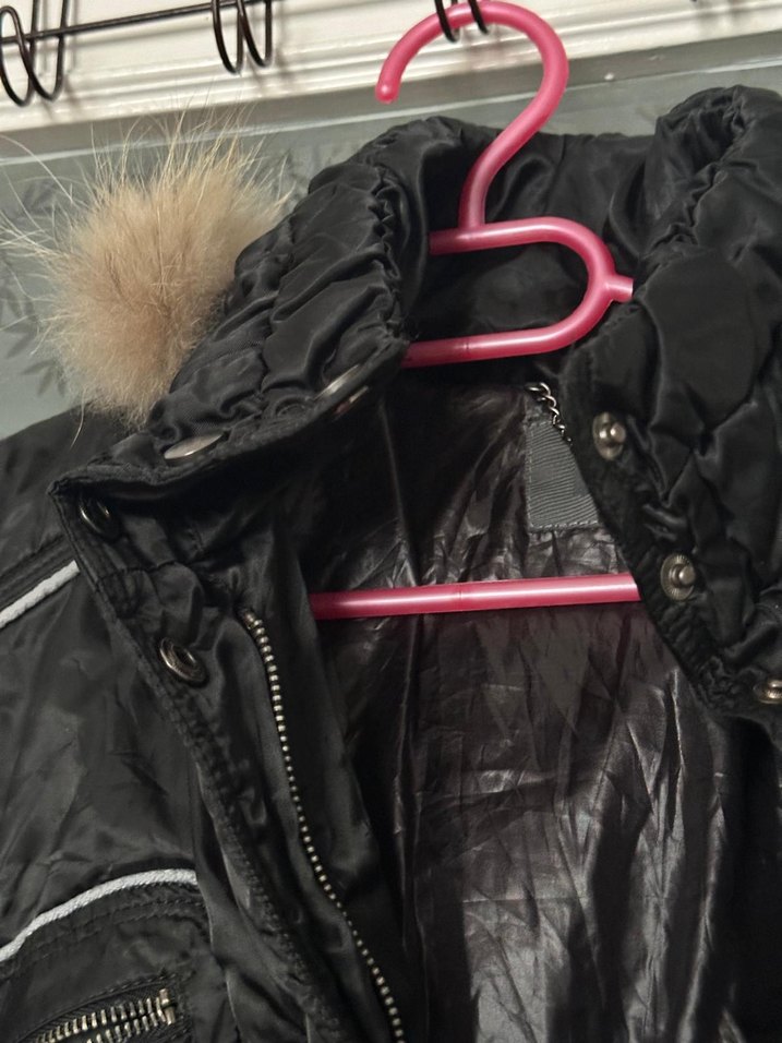 Siyah Kürklü Midi Kadın Ceket - Görsel 3