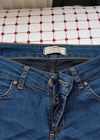 Düğmeli Normal Boy Kadın Mavi Denim Jean - Görsel 2