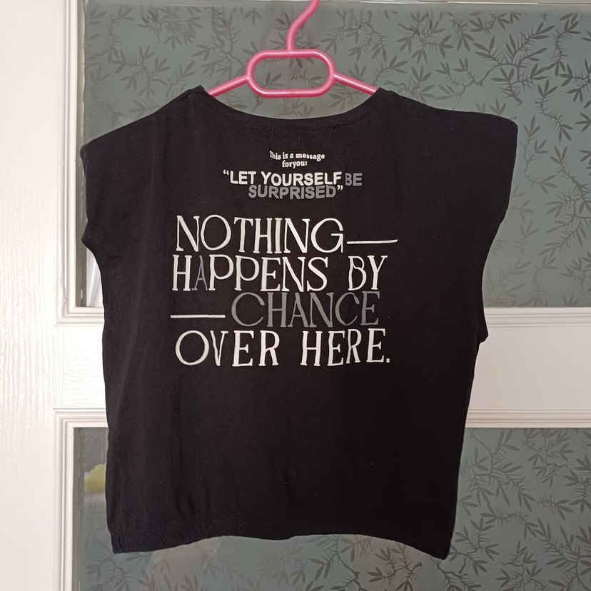 Kız Çocuk Siyah Kısa Kollu Baskılı Tişört - Görsel 3