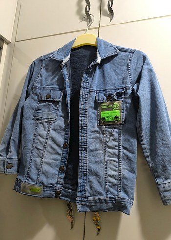 LC Waikiki Erkek Çocuk Mavi Denim Düğmeli Ceket