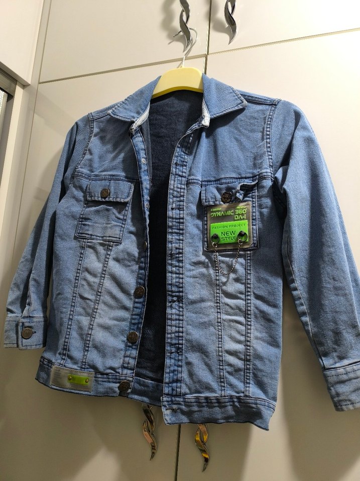 Erkek Çocuk Mavi Denim Düğmeli Ceket - Görsel 2